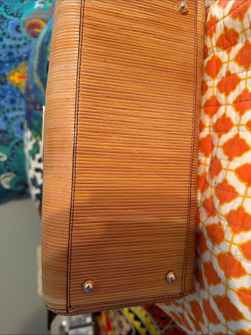 Brahmin Tan Vertical-Textured Leather Tote - Picture 15 of 15